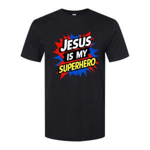 Jesus Is My Superhero Christian God Religious Comic Softstyle CVC T-Shirt