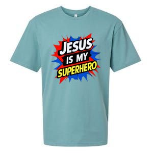 Jesus Is My Superhero Christian God Religious Comic Sueded Cloud Jersey T-Shirt