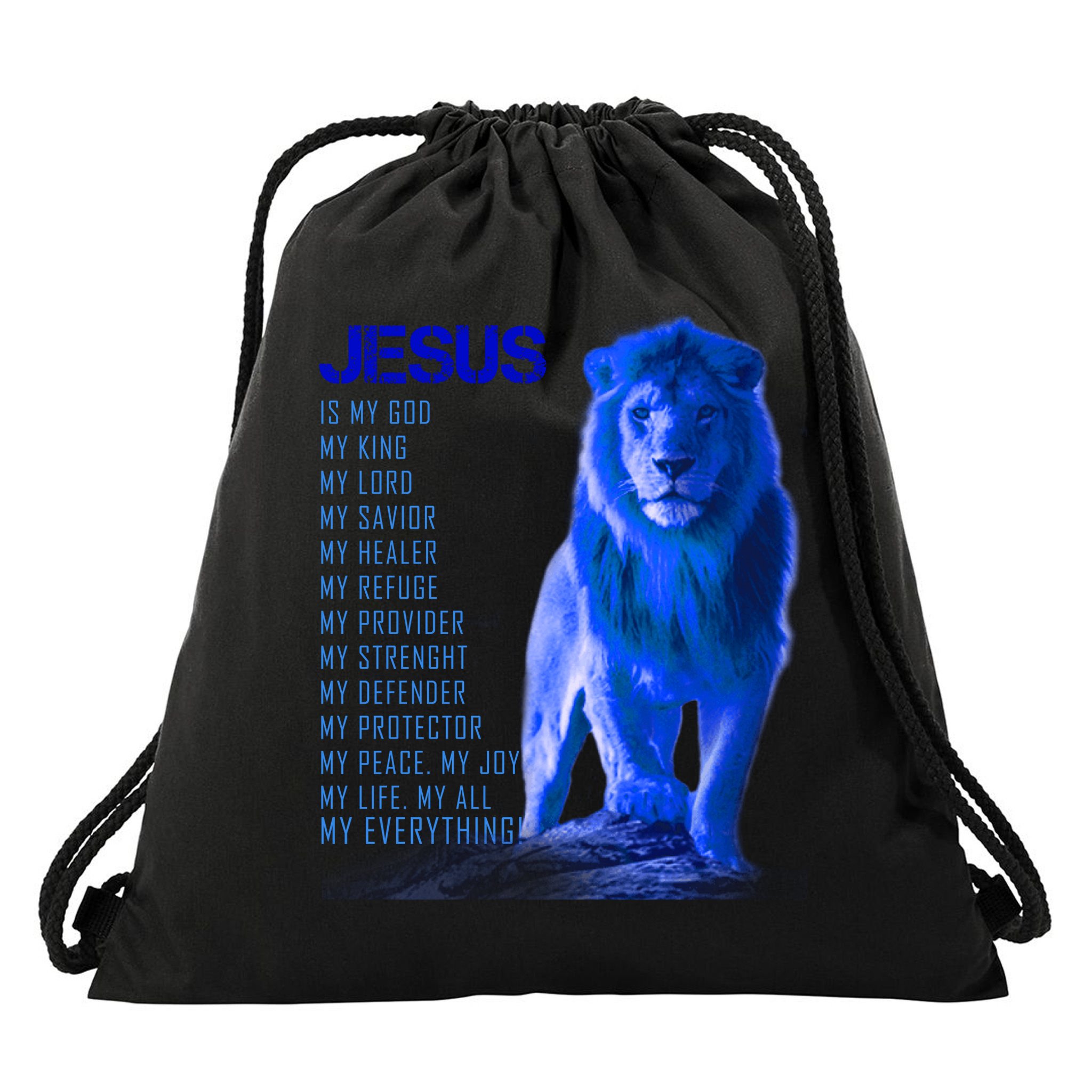 Jesus Is My Everything Quote Lion Christianity Drawstring Bag