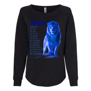 Jesus Is My Everything Quote Lion Christianity Womens California Wash Sweatshirt