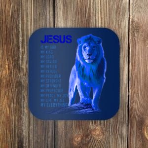 Jesus Is My Everything Quote Lion Christianity Coaster