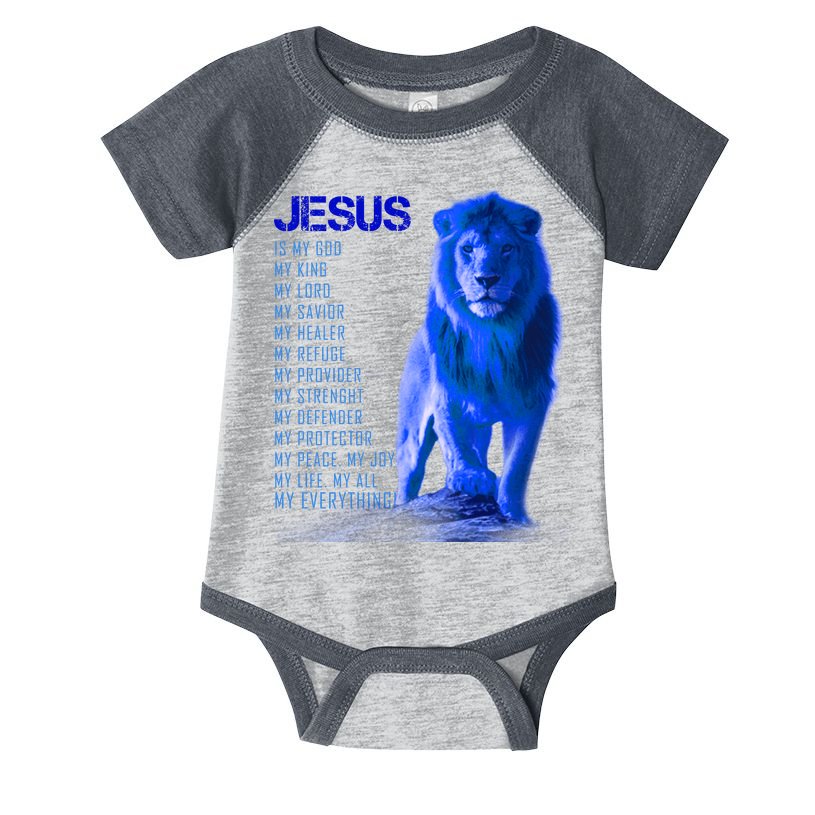 Jesus Is My Everything Quote Lion Christianity Infant Baby Jersey Bodysuit