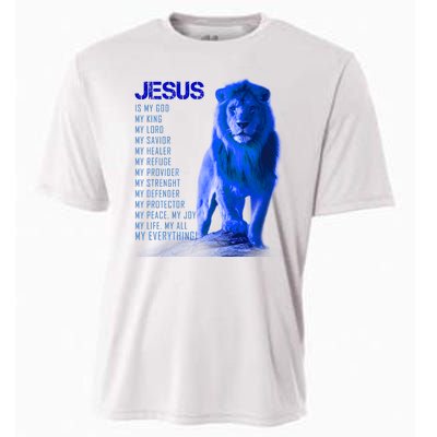 Jesus Is My Everything Quote Lion Christianity Cooling Performance Crew T-Shirt