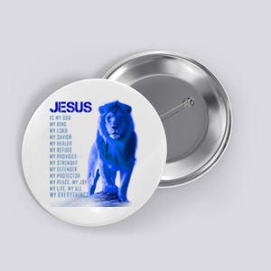 Jesus Is My Everything Quote Lion Christianity Button