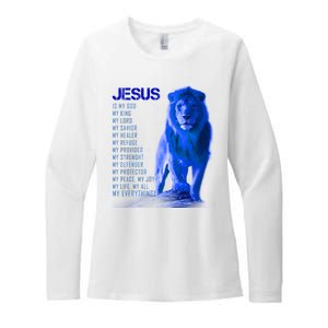 Jesus Is My Everything Quote Lion Christianity Womens CVC Long Sleeve Shirt