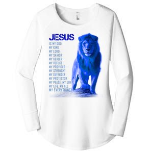 Jesus Is My Everything Quote Lion Christianity Women's Perfect Tri Tunic Long Sleeve Shirt