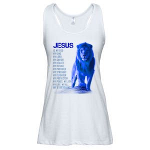 Jesus Is My Everything Quote Lion Christianity Ladies Essential Flowy Tank