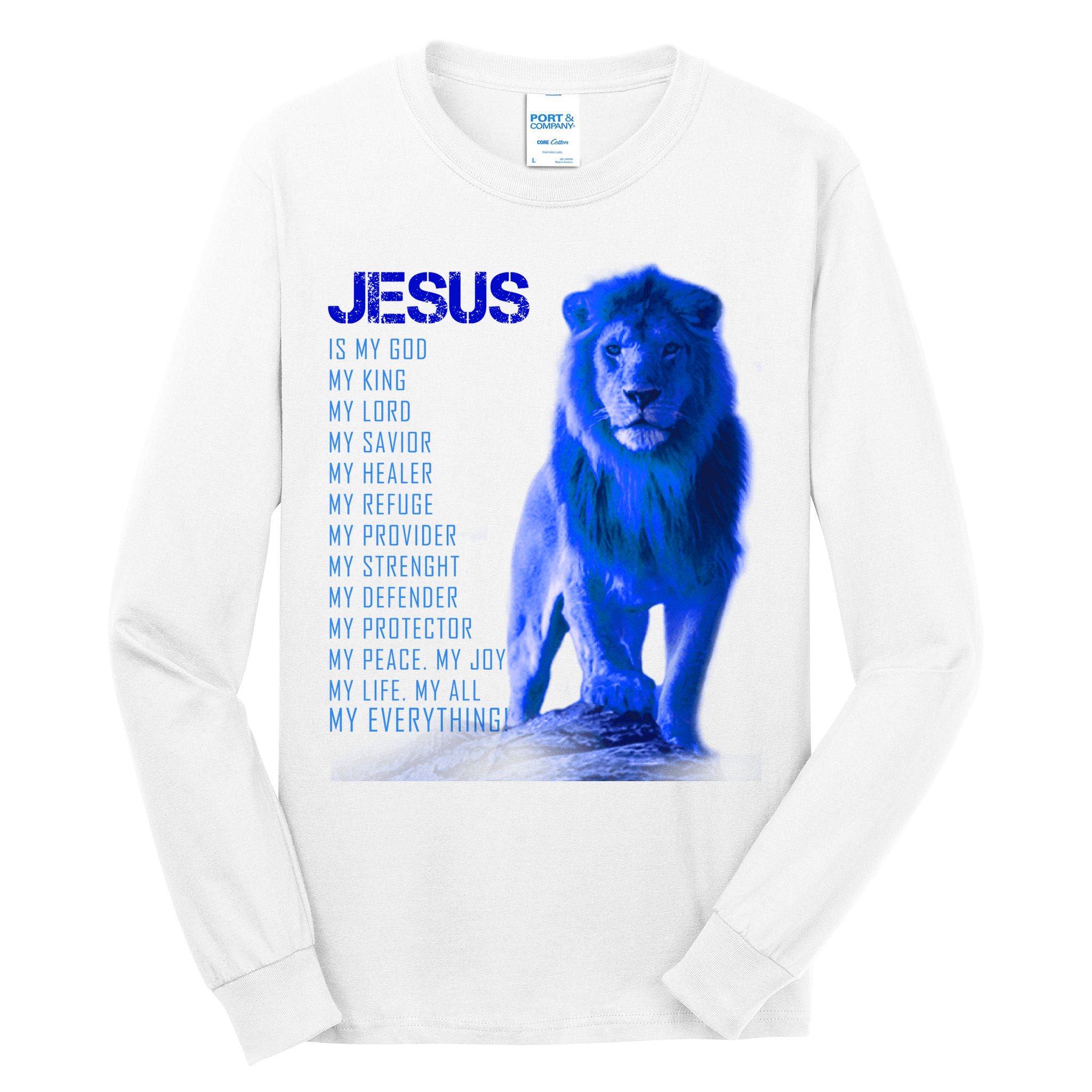 Jesus Is My Everything Quote Lion Christianity Tall Long Sleeve T-Shirt