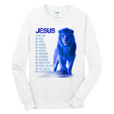 Jesus Is My Everything Quote Lion Christianity Tall Long Sleeve T-Shirt