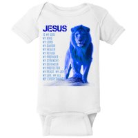 Jesus Is My Everything Quote Lion Christianity Baby Bodysuit