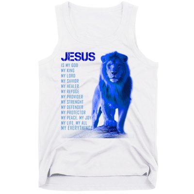 Jesus Is My Everything Quote Lion Christianity Tank Top