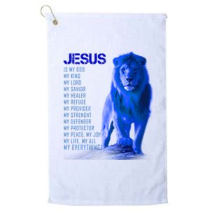 Jesus Is My Everything Quote Lion Christianity Platinum Collection Golf Towel