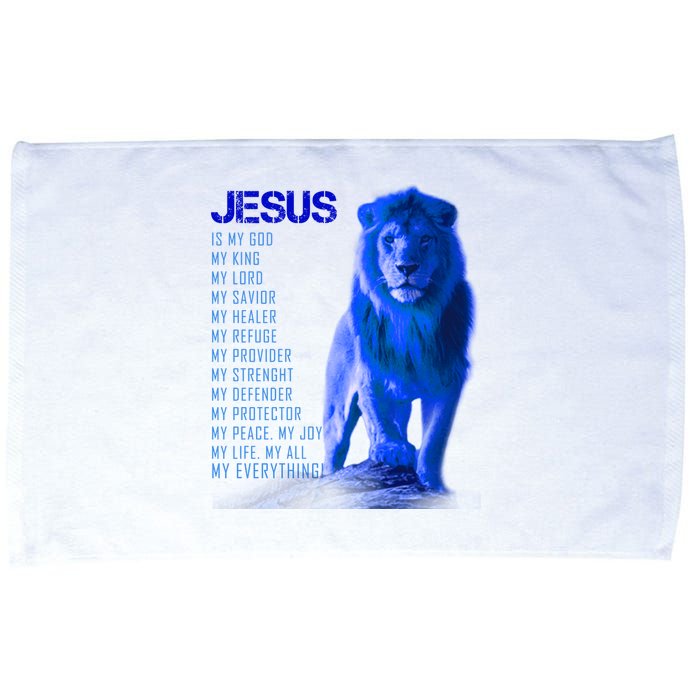 Jesus Is My Everything Quote Lion Christianity Microfiber Hand Towel