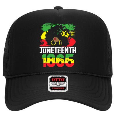 Juneteenth Is My Independence Day Black Wo Black Pride High Crown Mesh Back Trucker Hat