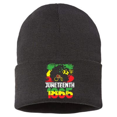 Juneteenth Is My Independence Day Black Wo Black Pride Sustainable Knit Beanie