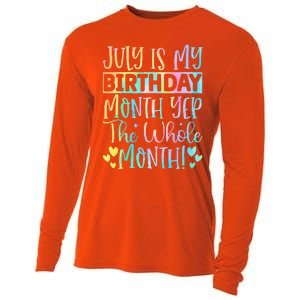 July Is My Birthday Yes The Whole Month Tie Die Cooling Performance Long Sleeve Crew