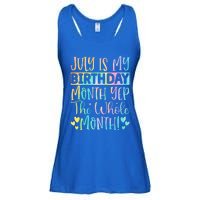 July Is My Birthday Yes The Whole Month Tie Die Ladies Essential Flowy Tank