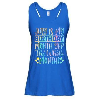 July Is My Birthday Yes The Whole Month Tie Die Ladies Essential Flowy Tank