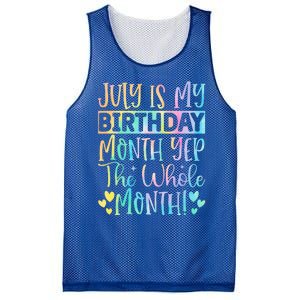 July Is My Birthday Yes The Whole Month Tie Die Mesh Reversible Basketball Jersey Tank