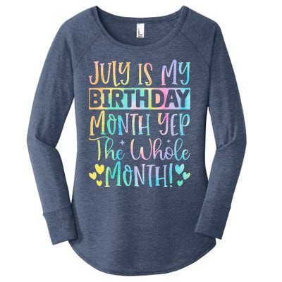 July Is My Birthday Yes The Whole Month Tie Die Women's Perfect Tri Tunic Long Sleeve Shirt