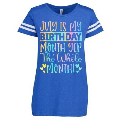 July Is My Birthday Yes The Whole Month Tie Die Enza Ladies Jersey Football T-Shirt