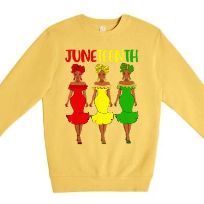 Juneteenth Is My Independence Day Afro Melanin Black Premium Crewneck Sweatshirt