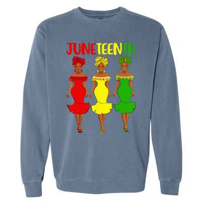 Juneteenth Is My Independence Day Afro Melanin Black Garment-Dyed Sweatshirt