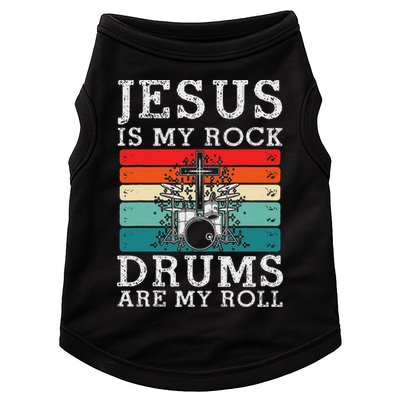 Jesus Is My Rock Drums Are My Roll Christian Drummer Doggie Tank