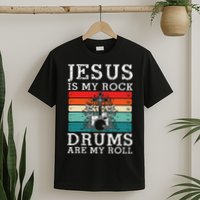 Jesus Is My Rock Drums Are My Roll Christian Drummer T-Shirt