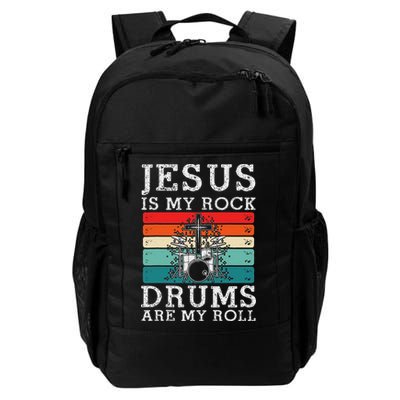 Jesus Is My Rock Drums Are My Roll Christian Drummer Backpack
