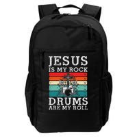 Jesus Is My Rock Drums Are My Roll Christian Drummer Backpack