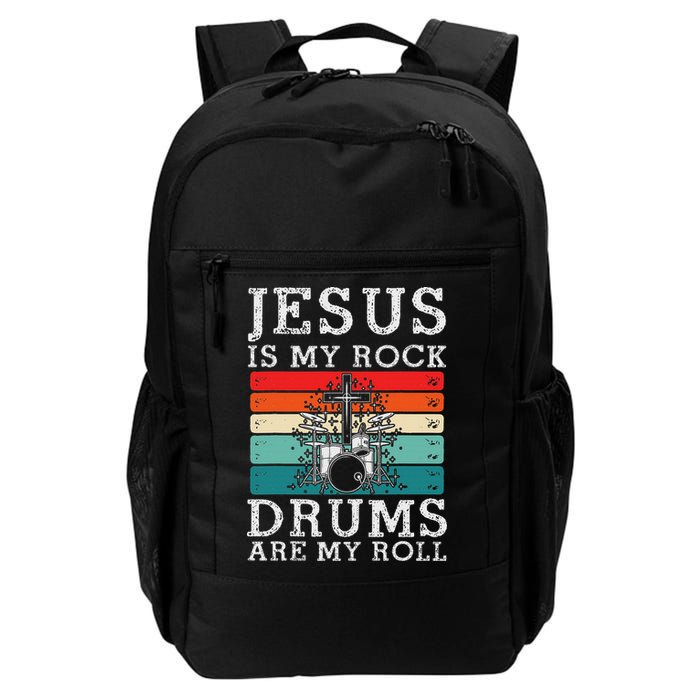 Jesus Is My Rock Drums Are My Roll Christian Drummer Backpack