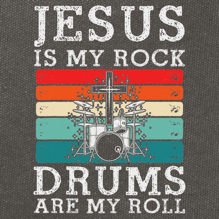 Jesus Is My Rock Drums Are My Roll Christian Drummer Cotton Canvas Backpack