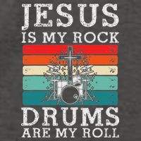 Jesus Is My Rock Drums Are My Roll Christian Drummer Vector Backpack