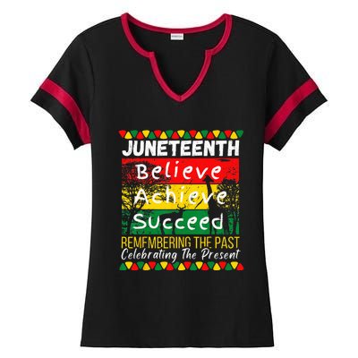 Juneteenth Is My Independence Day Black Pride Melanin Ladies Halftime Notch Neck Tee