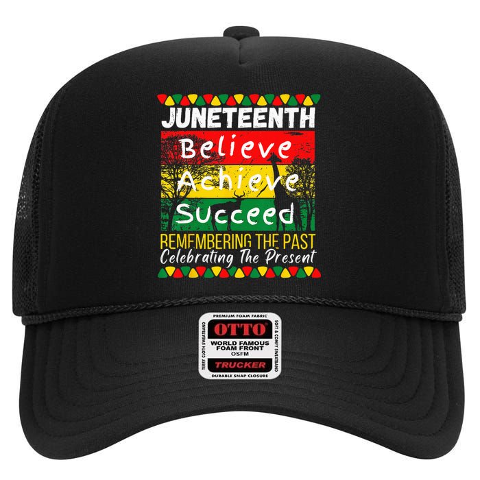 Juneteenth Is My Independence Day Black Pride Melanin High Crown Mesh Back Trucker Hat