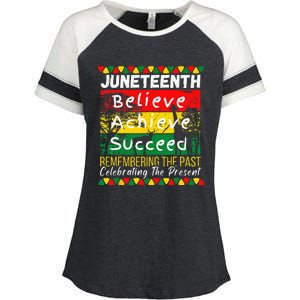 Juneteenth Is My Independence Day Black Pride Melanin Enza Ladies Jersey Colorblock Tee