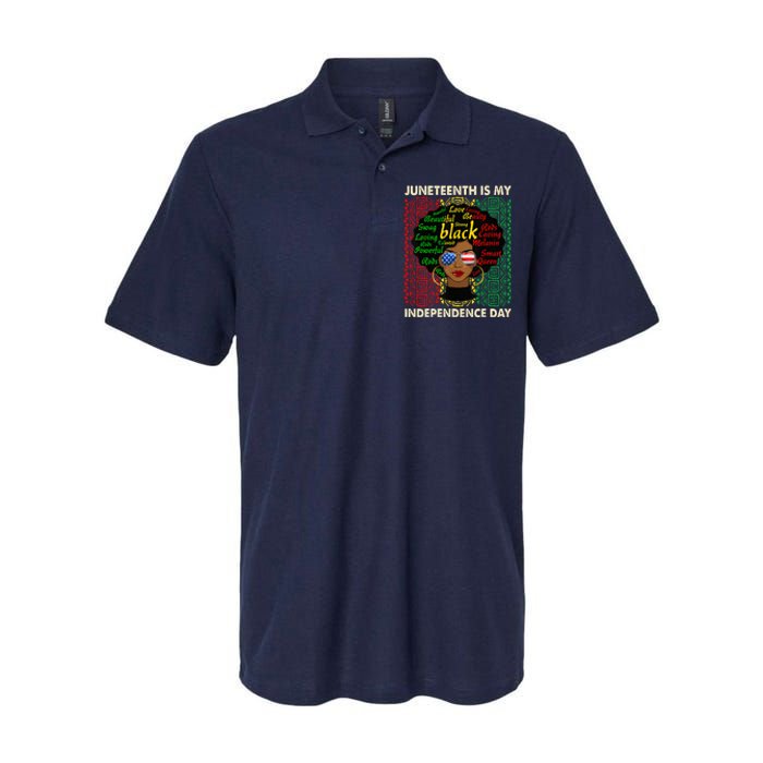 Juneteenth Is My Independence Day Black Women Afro Melanin Softstyle Adult Sport Polo