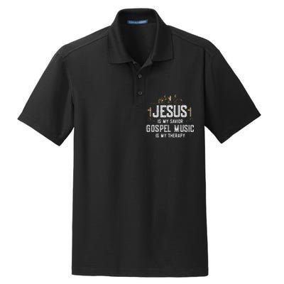 Jesus Is My Savior Gospel Music Is My Therapy Dry Zone Grid Polo