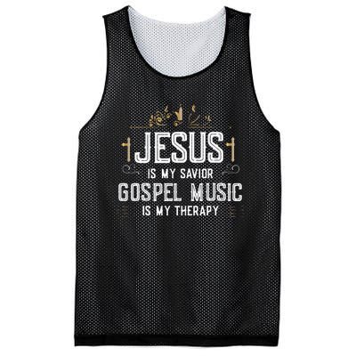 Jesus Is My Savior Gospel Music Is My Therapy Mesh Reversible Basketball Jersey Tank