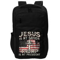 Jesus Is My Savior Trump Is My President American Flag Impact Tech Backpack