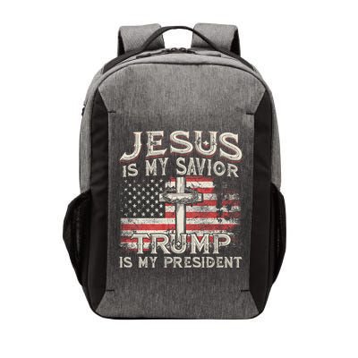 Jesus Is My Savior Trump Is My President American Flag Vector Backpack