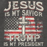 Jesus Is My Savior Trump Is My President American Flag Vector Backpack
