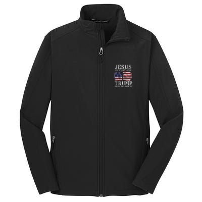 Jesus Is My Savior Trump Is My President Usa Flag Core Soft Shell Jacket