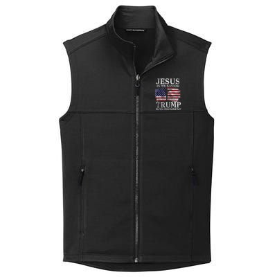 Jesus Is My Savior Trump Is My President Usa Flag Collective Smooth Fleece Vest