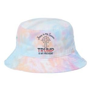 Jesus Is My Savior Trump Is My President Tie Dye Newport Bucket Hat