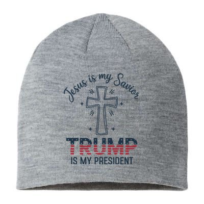 Jesus Is My Savior Trump Is My President Sustainable Beanie