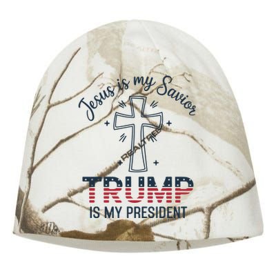 Jesus Is My Savior Trump Is My President Kati - Camo Knit Beanie