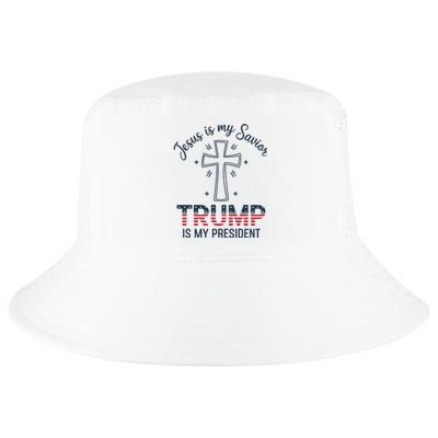 Jesus Is My Savior Trump Is My President Cool Comfort Performance Bucket Hat