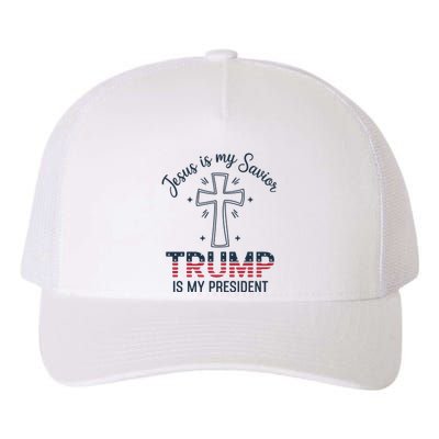 Jesus Is My Savior Trump Is My President Yupoong Adult 5-Panel Trucker Hat